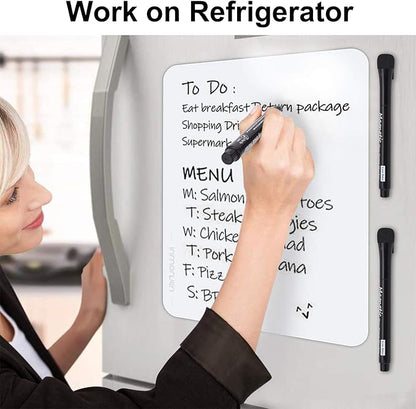 Magnetic Dry Erase Markers - Fine Tip, Black Color, 12 Pack, Low Odor Whiteboard Markers for Kids & School, Work On White board & Calendar, Refrigerator