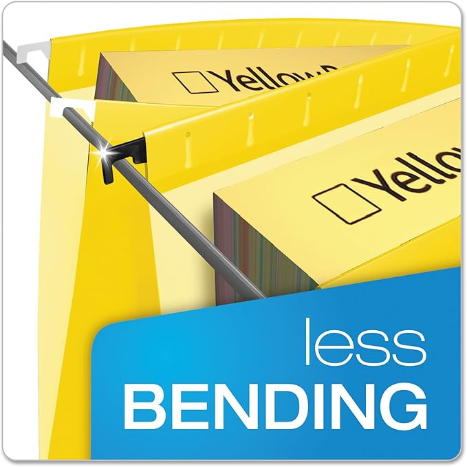 Pendaflex SureHook Reinforced Hanging Folders, Letter Size, Yellow, 20 per Box (6152 1/5 YEL)