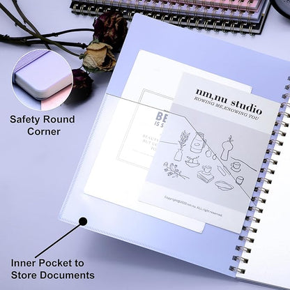 Yoment Graph Paper Notebook Spiral Notebook 8.5 x 11 A4 Large Grid Paper Notebooks, 100 GSM Thick Graph Paper, Plastic Cover Graphing Notebook for Work School Engineering, A4 Purple