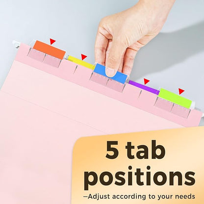 SUNEE 25 Pack Hanging File Folders, Pink Folders, Hanging File Folders Letter Size with 1/5-cut Tabs, Stay Organized for Your Home and Office Bulk File and Documents