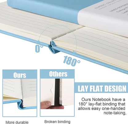 Lined Journal Notebook, (sky blue), 160 Pages, Medium 5.7 inches x 8 inches - 100 gsm Thick Paper, Hardcover