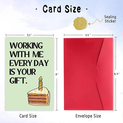Funny Birthday Card for Coworker, Hilarious Office Birthday Card for Boss Friends Coworker, Working With Us Everyday Is Your Gift