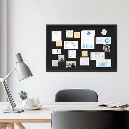 Cork Board with Linen Black 2Pack,Bulletin Board 30"x20", Corkboards for Office Home School Message Board or Vision Board Decoration.