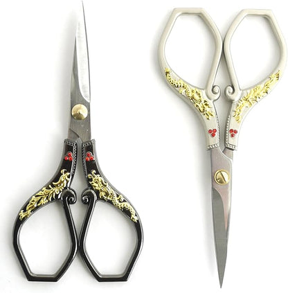 JubileeYarn Gold Dragon Relief w/Red Crystals Embroidery Craft Scissors - Black - 1 Scissor