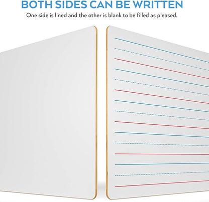 Nicpro Dry Erase Lap Board 9 x 12 inches 2 Pack Ruled Kid Double Sided Blank & Lined Small Lapboard with 8 Pens, 2 Eraser, Learning Mini Whiteboard Portable for Student and Classroom Use