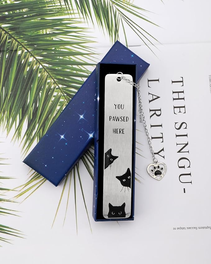 Black Cat Bookmark Gifts for Women, Book Markers for Reading Women Teens, Cat Bookmark Box Gifts for Cat Lovers, Cat Lover Female Friends Birthday Gifts Book Club Reading Gifts 01