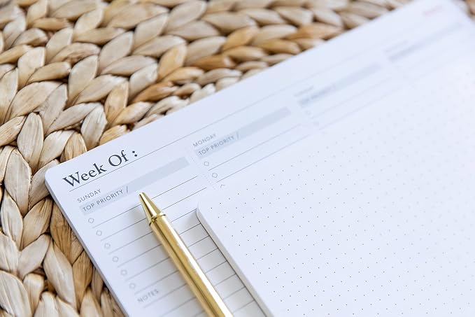 Notsu Dot Grid Desk Notepad 2 Pack | Minimalist Dotted Memo Mouse Pads with Premium Thick Paper, Small 5.5" x 8.5"