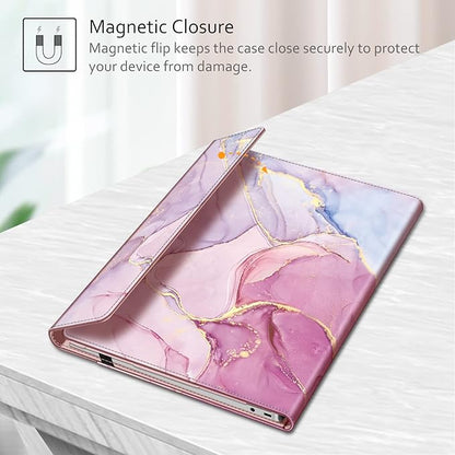 Fintie Sleeve Case for 14" Samsung Galaxy Chromebook Go XE340XDA XE345XDA/Dell Latitude 3410/HP Pavilion 14-ceXXXX/Lenovo 14W Windows Gen 2 - Premium PU Leather Portfolio Book Cover, Glittering Marble