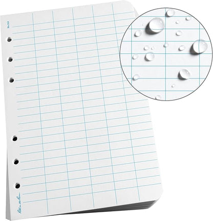 Rite in the Rain Weatherproof Loose Leaf Paper, 4.625" x 7", 32# White, Level Pattern, 100 Sheet Pack (No. 312)