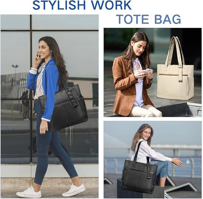Chase Chic Laptop Bag for Women, Trendy Work Tote Bag Ladies 15.6 inch Computer Bag Fashion Business Handbag for Travel