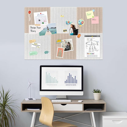 Smarpau 48"x36" Felt Bulletin Boards Felt Wall Tiles with Slat Wall Paneling 12 Pack Large Corkboard Cork Bulletin with Removable Adhesive Tabs Cork Tiles for Office Home Classroom Deep Camel
