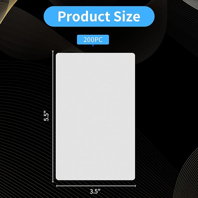 Index Card Laminating Pouches 3x5 File Card Laminating Pouches Lamination Pouches Recipe Card Laminating Pouches for Work Permits Pass Cards Student ID Cards (200, 5mil)