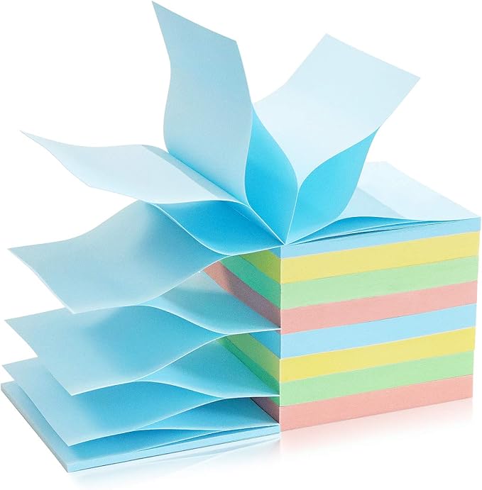 8 Pads Pop Up Sticky Notes 3x3 Refills Pastel Colors Self-Stick Notes Pads Super Adhesive Sticky Notes Great Value Pack