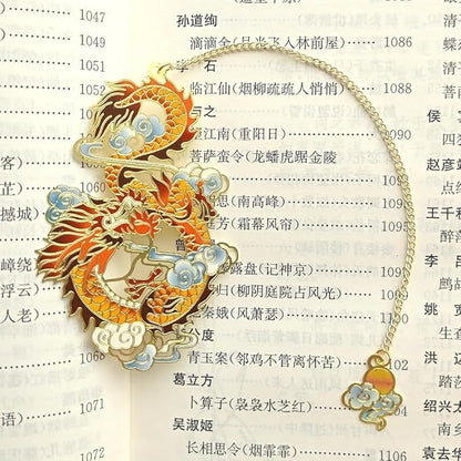 MOZART Chinese Dragon Chinese Style Brass Bookmark Classical Mythological Characters Mountain and Sea Sutra Series Creative Cultural Copper Bookmark Metal Bookmarks