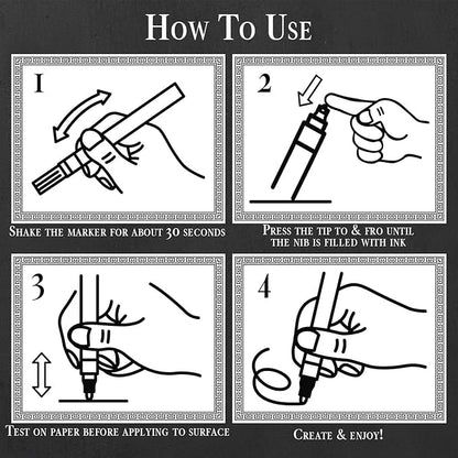 6 Extra Fine Tip White Chalk Markers | 1mm Tip | For Windows, Blackboard, Dry Erase Board, Chalkboards, Glass, Easy Erase | White Chalk Pens Fine Tip