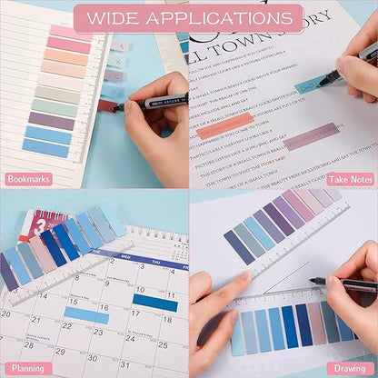1200-Piece Sticky Tabs Book Tabs - 30 Colors Writable Morandi Sticky Tabs, Repositionable Color Page Markers - Transparent Sticky Note Tabs, Post Stick It Tabs, School Supplies, Index Tabs
