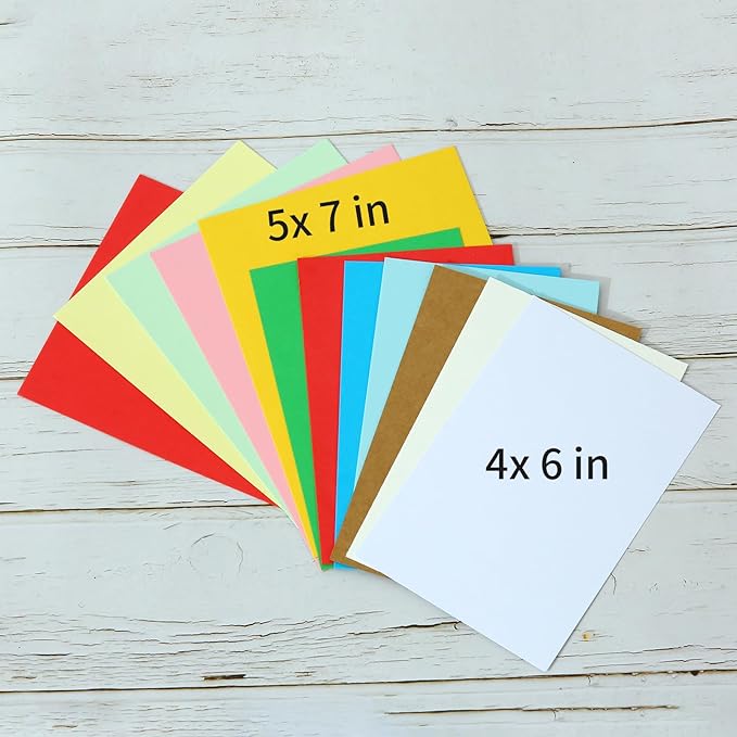 50 Pack 5x7 White Cardstock Paper, Thick Index Card for Printer, 92lb/250GSM Heavyweight Blank Card, Postcards, Wedding Invitation, DIY Crafting, Greeting Card Making