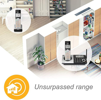 AT&T CL83207 DECT 6.0 Expandable Cordless Phone with Smart Call Blocker, Silver/Black with 2 Handsets