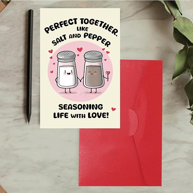 Cheerin Anniversary Cards for Him and Her - Sweet Romantic Greeting Card with Envelope - Birthday Cards for Husband Wife Girlfriend or Boyfriend
