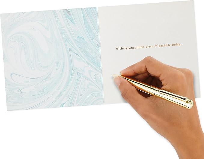 Hallmark Signature Birthday Card (Seashell Birthday Cake)