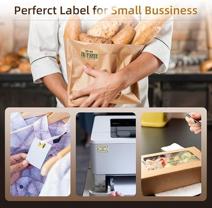 Phomemo Transparent Thermal Labels for M110/M120/M220/M150/M250/M221 Label Maker, Self-Adhesive Thermal Label 1.57"x1.18"(40x30mm),230 Labels/Roll, for Barcode,Address, Name, Golden