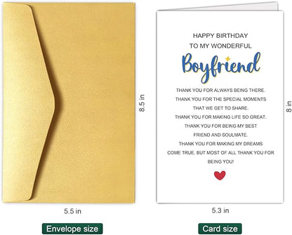 Chenive Romantic Poem Birthday Card for Boyfriend