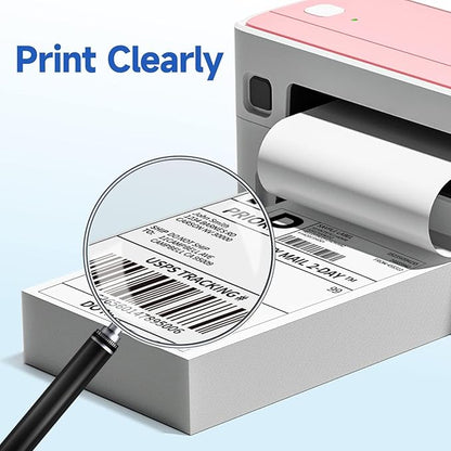Phomemo Shipping Labels - Packs of 500 4X6 Per Fan-Fold Label Compatible with Phomemo 241bt, D520BT, B246D Label Printer, Thermal Labels for Address, Mail, Product Logo Labels, Commercial Grade, White