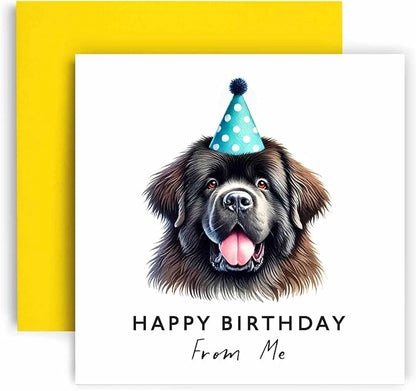 Huxters Birthday Card from the Dog – Newfoundland - Happy Birthday to Dog Mum and Dog Dad – Birthday Card from the Dog to Friends Family First Birthday (Newfoundland)