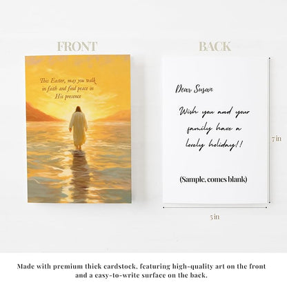 Religious Easter Cards for Framing & Gifting (5”x7") - Empty Tomb Easter Art Print, Single Sided Christian Greeting Cards with Envelopes & Writting Space, Religious Easter Home Decor (Set of 6)