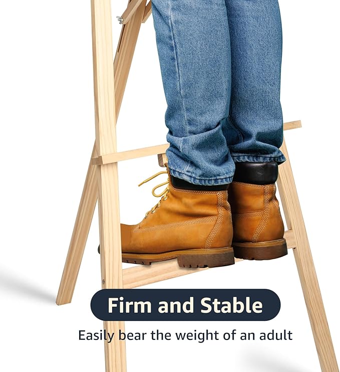 Nian Feng Wooden Easel for Painting, Large Floor Painting Stand for Adjnstable Height and Folding, 59-Inch, for Canvas Wedding Sign Poster, Art Easel for Adults and Teens (Natural)