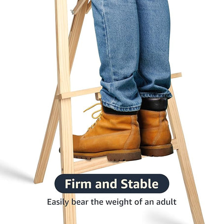 Nian Feng Wooden Easel for Painting, Large Floor Painting Stand for Adjnstable Height and Folding, 59-Inch, for Canvas Wedding Sign Poster, Art Easel for Adults and Teens (Natural)