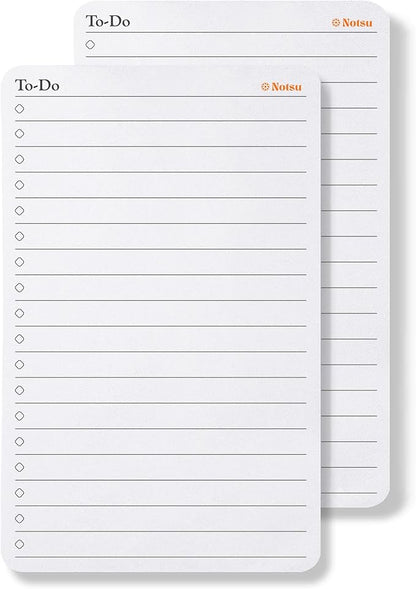 Notsu To Do List Small Desk Notepad 2 Pack | Minimalist To-Do Checklist Task Memo Note Pads with Premium Thick Paper, 3.9" x 6.3"