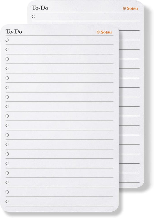 Notsu To Do List Small Desk Notepad 2 Pack | Minimalist To-Do Checklist Task Memo Note Pads with Premium Thick Paper, 3.9" x 6.3"