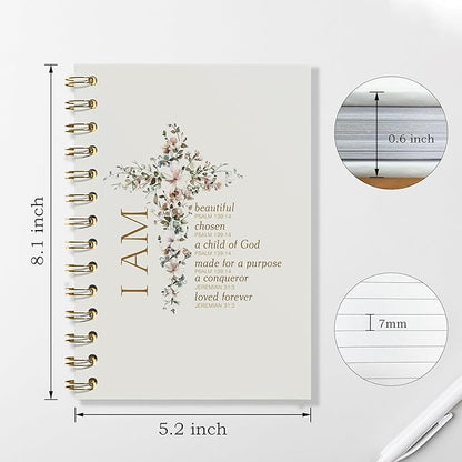 Inspirational Notebook - Christian Gifts, Daily Prayer Journal, Prayer Notebook, Spiral Bible Notebook, Christian Gifts Journal, Daily Prayer Journal, Christian Notebook for Women, 5.5x8.3 Inches