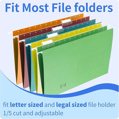 Hanging File Folder Tabs, 120 Pcs File Folder Tabs and 200 Pcs Inserts, File Tabs for Hanging Folders, Plastic Hanging Folder Tabs, Clear Hanging File Tabs for File Folders