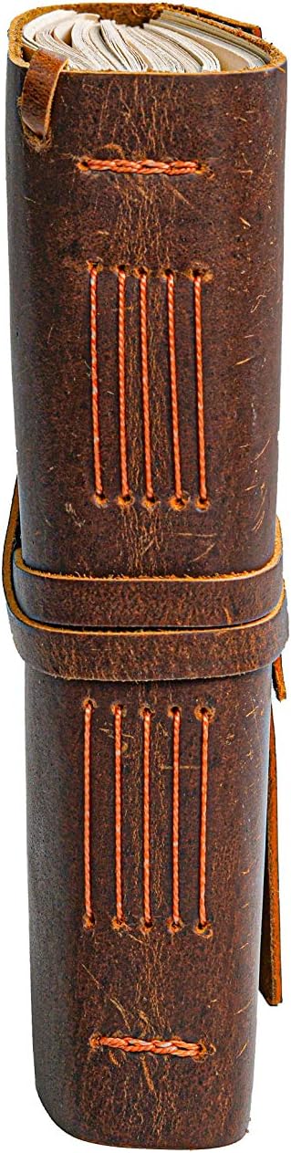 Leather Journal Notebook（6x8 in） - Vintage Leather Bound Journals Handmade Rustic Finish Book for Men and Women Unlined Leather Craft Paper 300 Pages, Leather Notepad Diary, Pocket Diary to Write in