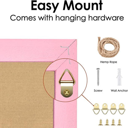 Dry Erase White Board Weekly Calendar Board, Magnetic Whiteboard for Wall,13“x17 Solid Wood Pink Framed Message Board, Planner Board for Office, Home, School(Weekly-BB-PK-3343)