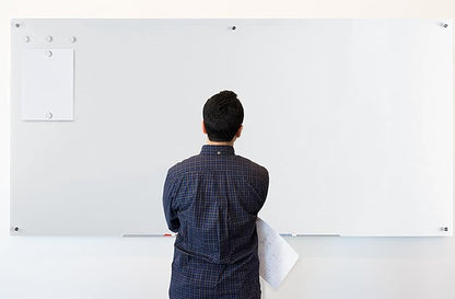 Audio-Visual Direct Magnetic Ultra White Glass Dry-Erase Board Set - 6' x 4' - Includes Magnets, Hardware & Marker Tray