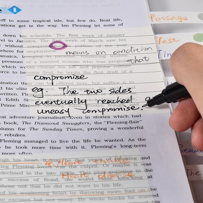 BAYTORY 700 Sheets Transparent Sticky Notes with Lined, Clear Waterproof 3 x 3 inch See Through Memo Pad, Self-Adhesive Translucent Writable Index Tabs for Annotating Books, Study Supplies