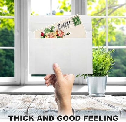 100 Packs A9 Envelopes,5-3/4 x 8-3/4 Envelopes,A9 Envelopes for Invitations,Printable invitation envelope,Photos, postcards, greeting cards, mailings, Wedding Self-sealing Envelopes (white)