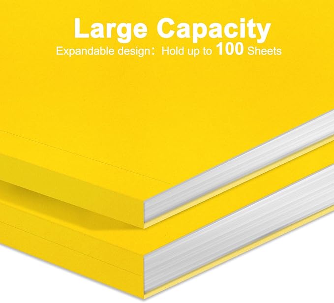 ViVin File Folder, 50 Pack Colored File Folders with 1/3-Cut Tabs, Fits 8.5 * 11 Letter Size Paper, Manilla Folders for Home Office School Documents(Yellow)