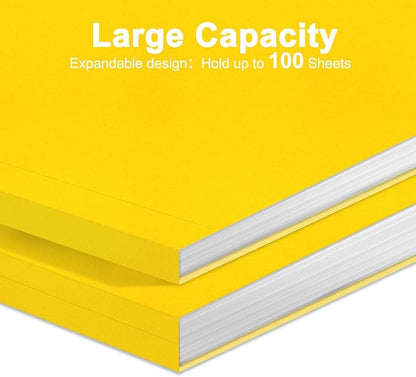 ViVin File Folder, 50 Pack Colored File Folders with 1/3-Cut Tabs, Fits 8.5 * 11 Letter Size Paper, Manilla Folders for Home Office School Documents(Yellow)