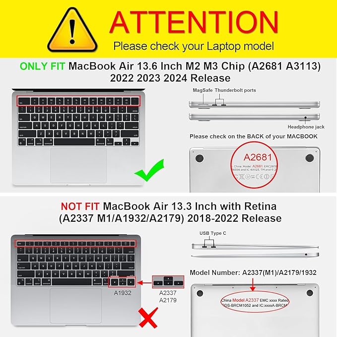 Fintie Case for MacBook Air 13.6 Inch A3113 A2681 (2022 2023 2024 Release) - Snap On Hard Shell Cover for MacBook Air 13.6" M2 M3 Chip with Liquid Retina Display and Touch ID (Frost Brown)