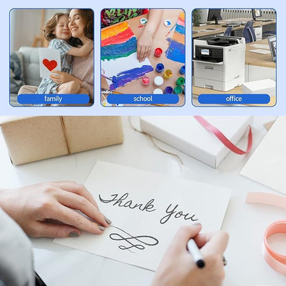 100 Sheets Linen Textured Cardstock Paper, 8 1/2 x 11" Blank White Printer Paper for Invitation Cards Making Office Printing Crafting Scrapbook DIY Projects, 92 lb Cover