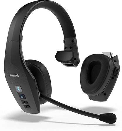 BlueParrott S650-XT Trucker Bluetooth Headset – 2-in-1 Convertible Stereo to Mono Headset with Noise Cancellation, Extended Wireless Range and IP54-Rated Protection - Ideal for Anyone On The Go, Black