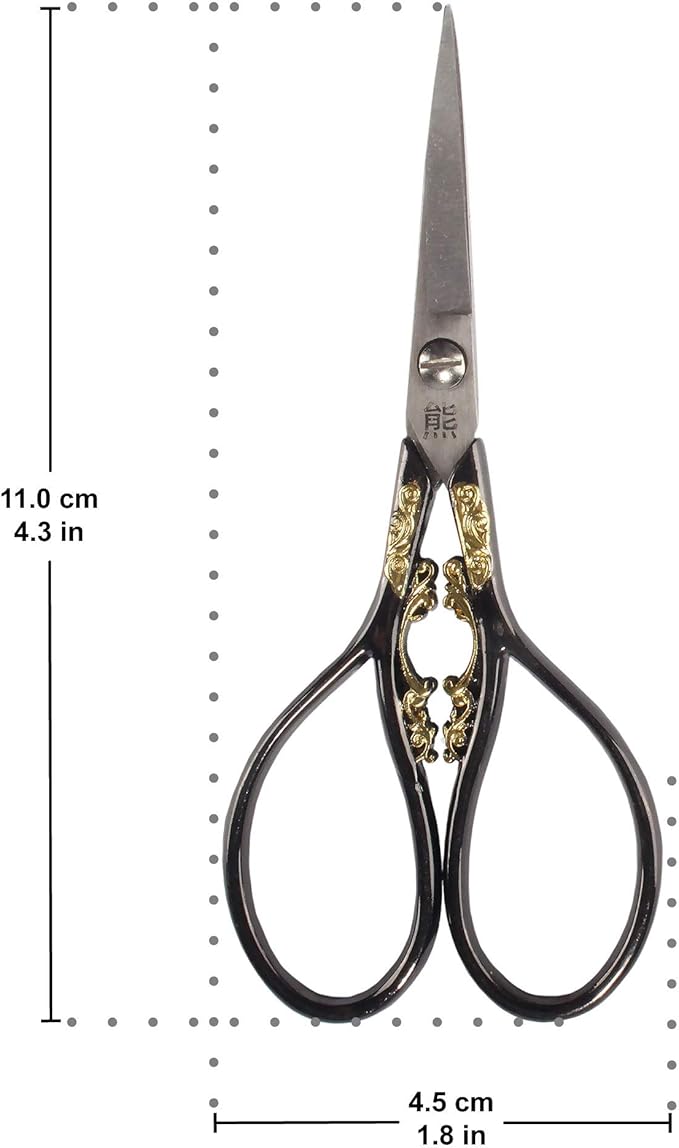 JubileeYarn Scrollwork Embroidery Craft Scissors - Black - 1 Scissor