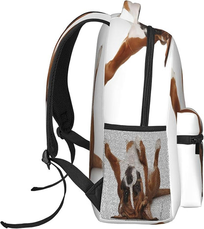Boxer Dog Backpack Cut Dog Travel Laptop Backpacks Ruckasck Book Bags School Bag for Boys Girls Kids Childrens Teenager Men Women