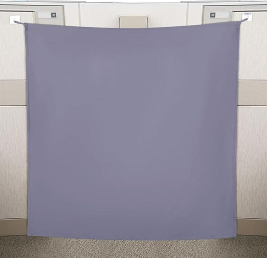 Pinkunn 40 x 48 Inch Office Cubicle Curtain with Stainless Steel Self Adhesive Hook Portable Privacy Door Partition Room Dividers Room Divider Office Divider for Office Cubicle(Gray)