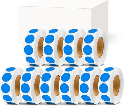 PARLAIM 3/4 Inch Dot Stickers, 10000 Pack Round Color-Code Circle Labels, Permanent Adhesive Color Coding Stickers Garage Sale Sticker - 10 Rolls Blue