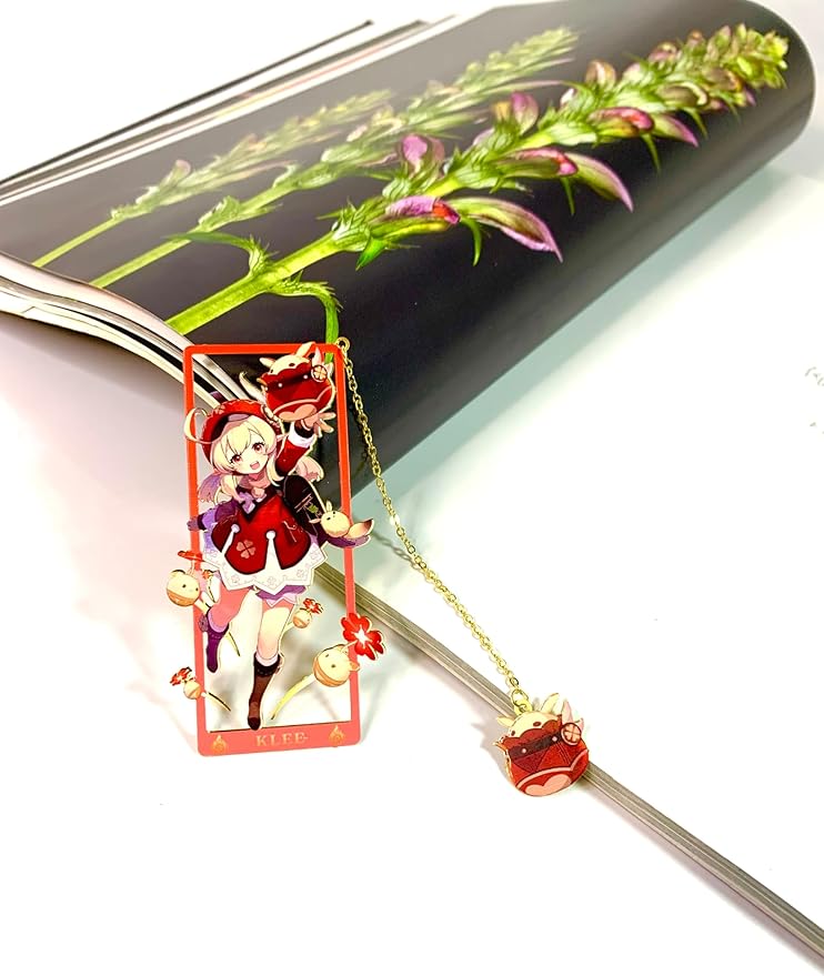 Genshin Impact Klee Metal Bookmark - Anime Figure Merch with 3D Display Box - Birthday Gifts for Fans Friends Gamer Book Lovers - Zllada